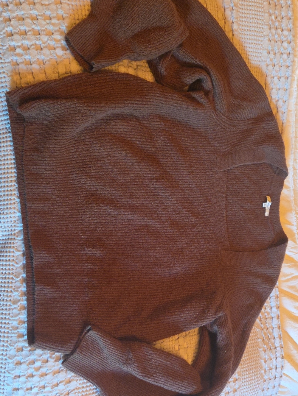Madewell Chocolate Brown Square Neck Sweater Xl